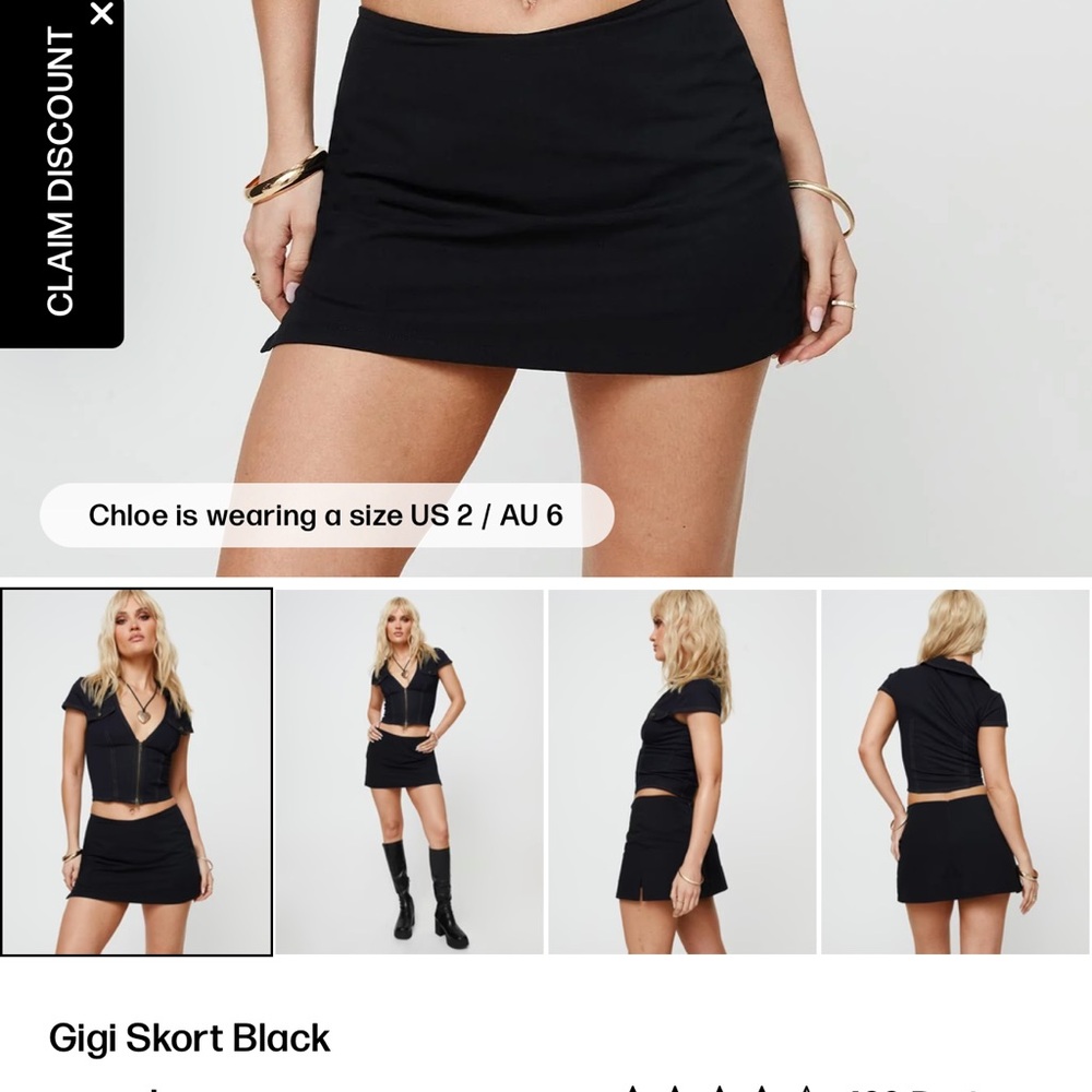 Princess Polly Gigi Skort Black